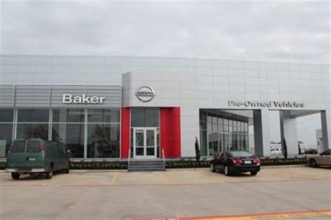 Baker nissan - Stop by Baker Nissan today to learn more about this Versa 3N1CN8DVXRL828899. Baker Nissan. Sales: 281-241-1402 | Service: 281-800-5347 | Collision: 281-918-7314. 19630 Northwest Fwy Houston, TX 77065 OPEN TODAY: 9:00 AM - 8:00 PM Open Today ! Sales: 9:00 AM ...